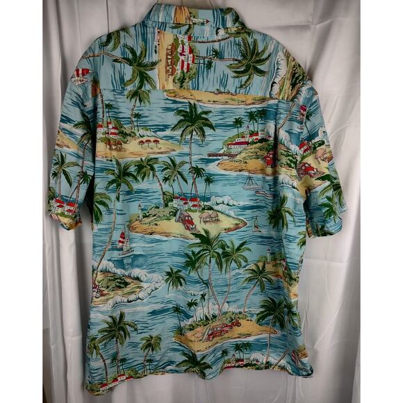 Camisa Moda Hawaiian Shirt Tropical Island Print Button Up XXL - Picture 2 of 7